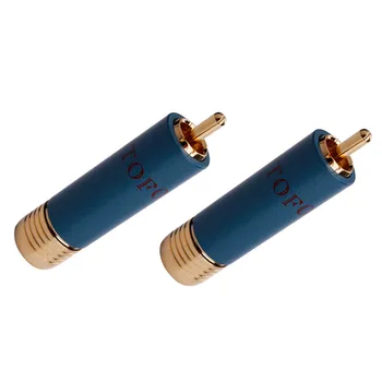 

2pcs HIFI RCA Connector Male Non Solder Speaker Plug Adapter for 11mm Audio Cable Conector Red White Gold Plated Self-locking
