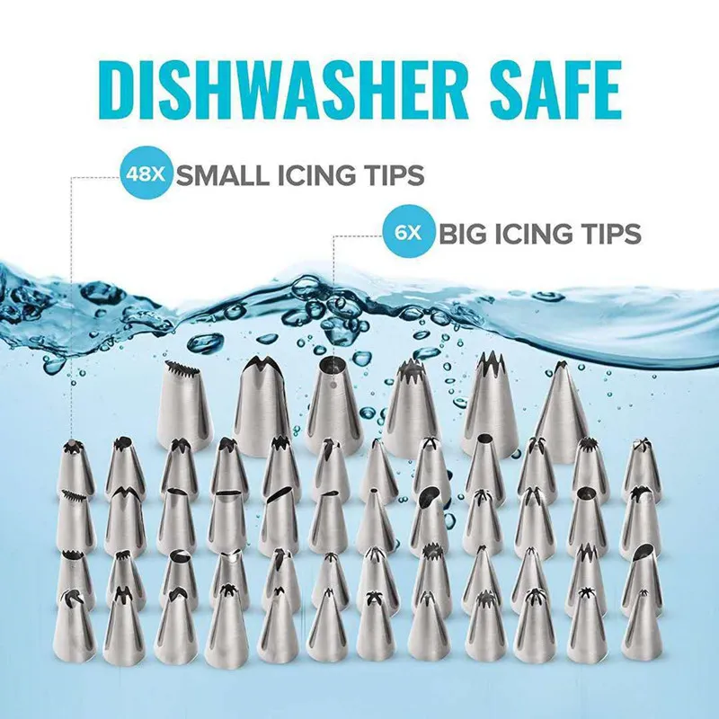  106Pcs/set Cake Decorating Tools 10 inch Cake Turntable Kit Icing Tips Pastry Bags Fondant Tool Bak
