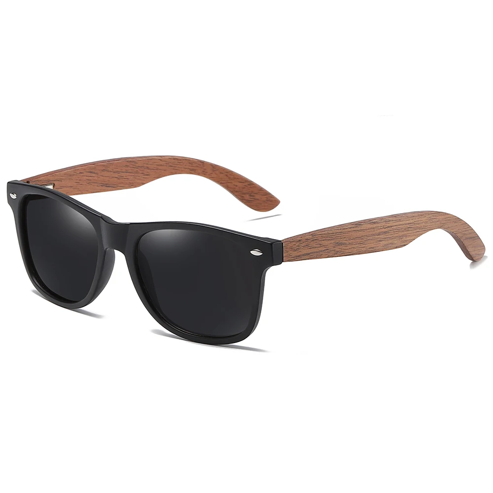 GM экологически чистые Ретро черный орех UV400 поляризационные бамбуковые солнцезащитные очки мужские модные анти синие линзы S7061h