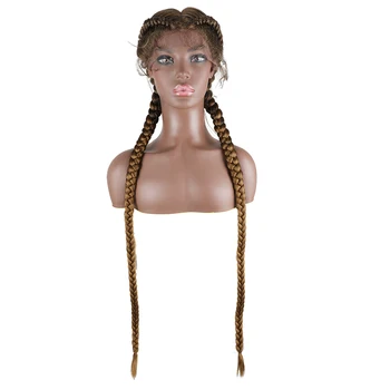 

30 inch 360 Lace Front Braided Wigs Frontal Lace Synthetic Wig for Black Women Long Wigs Cornrow Braids Lace Wigs with Baby Hair
