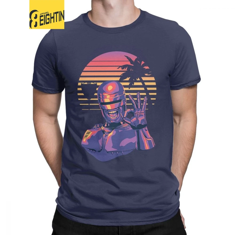 

Beverly Hills Robocop T-Shirts Men Movie Fiction Action Robot Police Superhero Funny Cotton Tees Short Sleeve T Shirt Plus Size