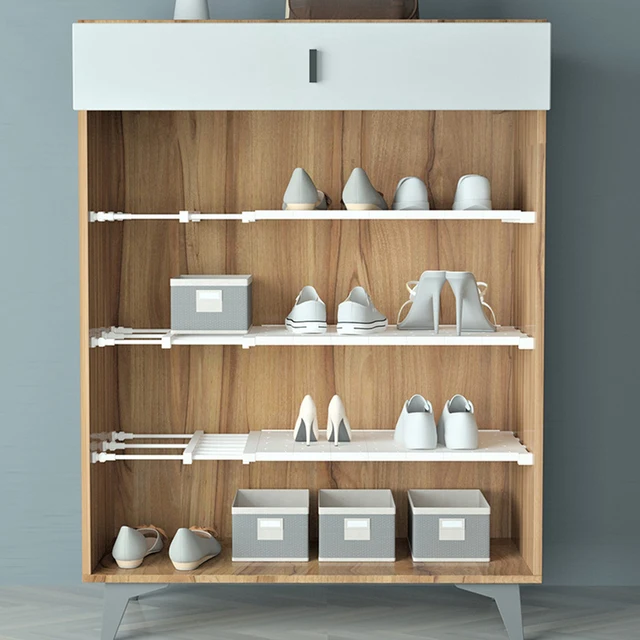 Adjustable Closet Organizer Storage Shelf Space-saving Airing Cupboard Shelves Kitchen Home Decorative Cabinet Holders 4