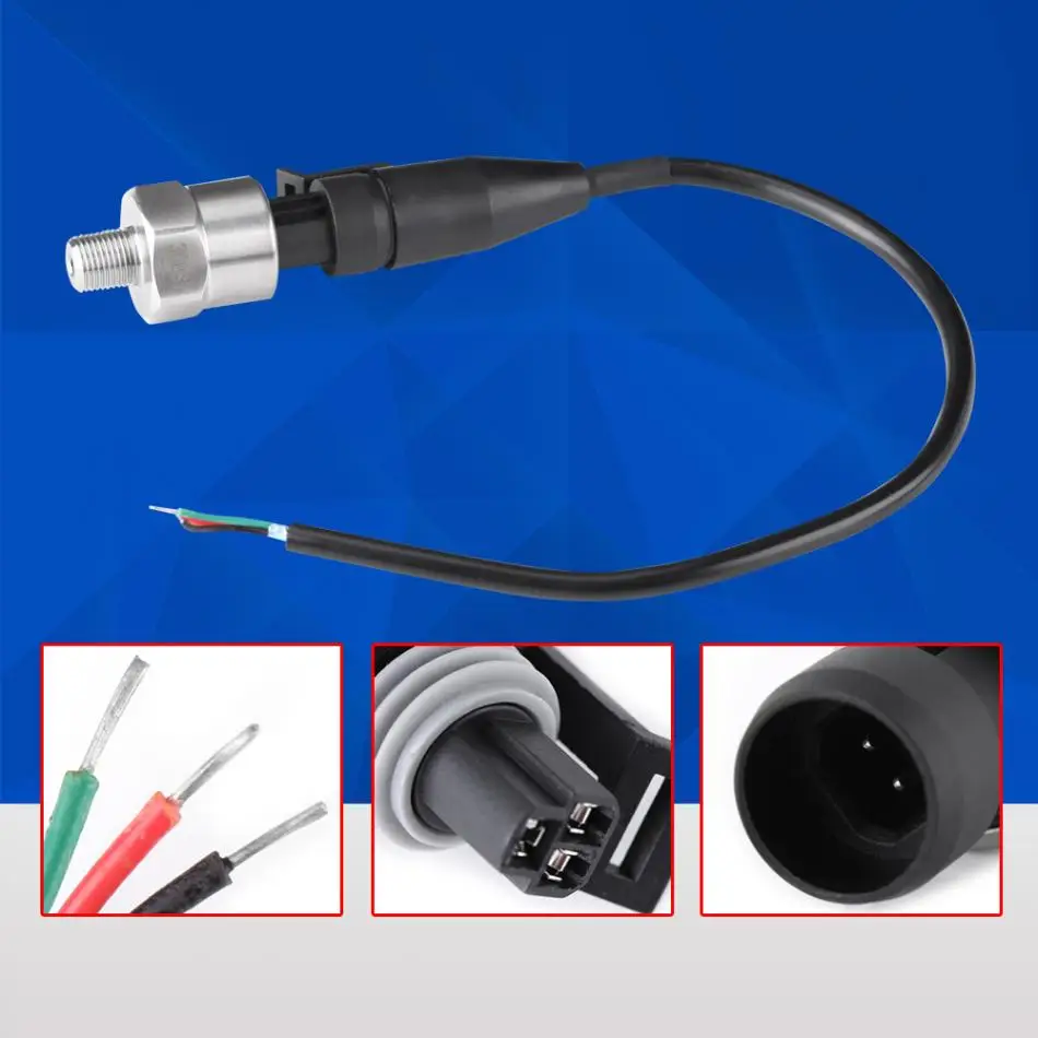 Stainless Steel 1/8" NPT DC 5V Pressure Transducer Sensor 30/100/150/200/300/500PSI for Oil Fuel Water pressure sensor