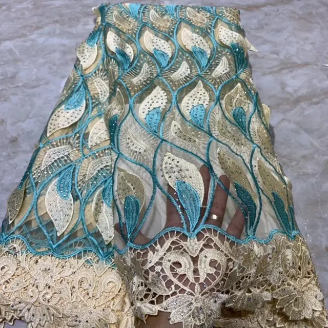 Последние африканские кружевные ткани французское кружево с камнями цветочный дизайн Вышивка Ткань африканские нигерийские Гана вечерние платья