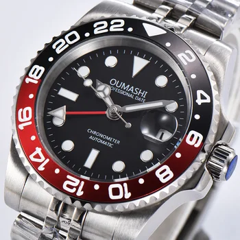 

OUMASHI 40mm Luxury Brand GMT Men Automatic Mechanical Watch Military Sport Swim Clock Mechanical stainless steel Wrist Watches