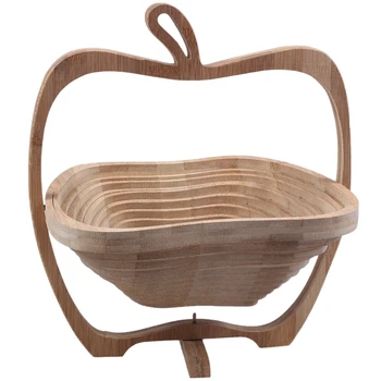 

Foldable Basket / Basket in Bamboo in Form of Apple for Fruits (Wood Log)
