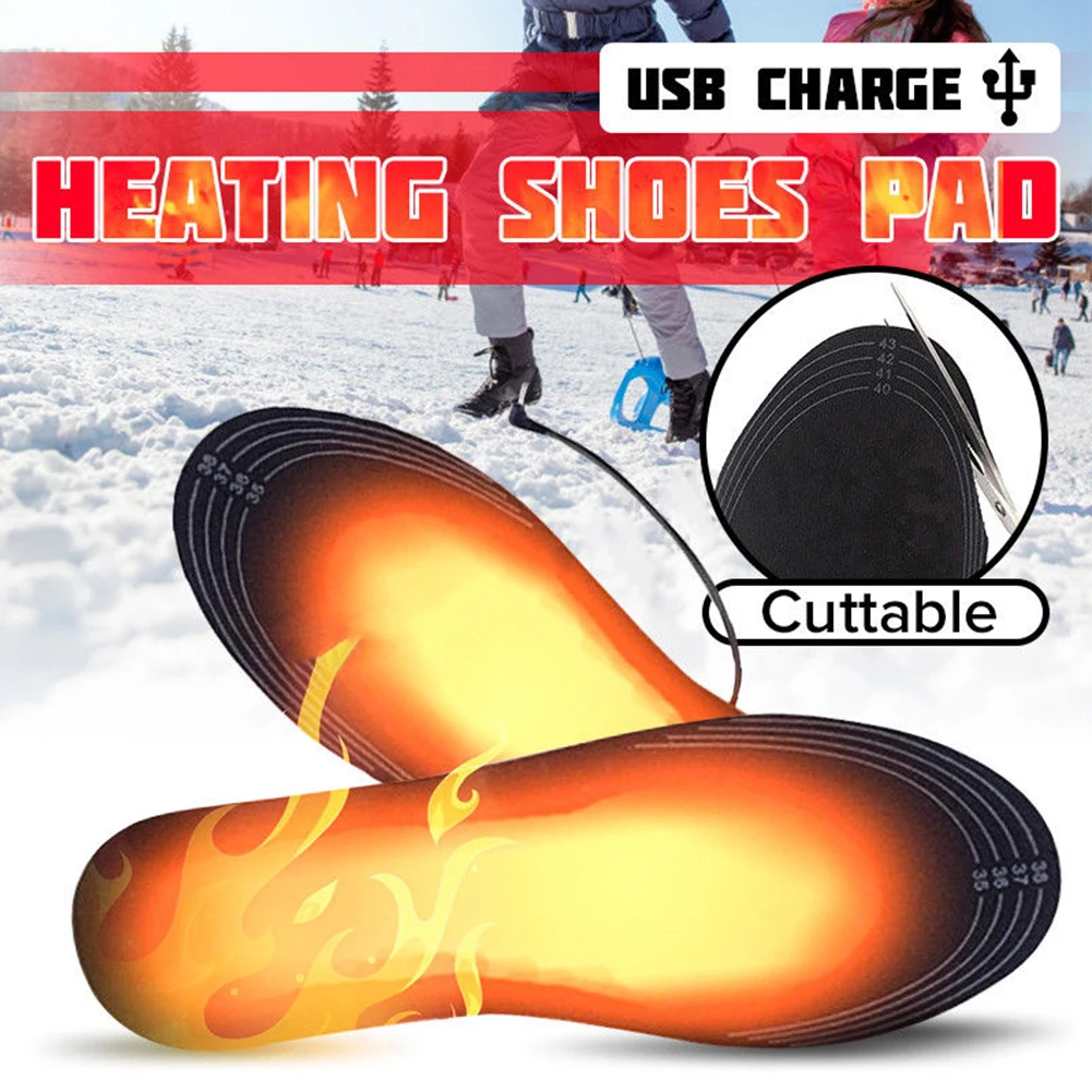 Cuttable ноги теплее USB комфорт стельки с электрическим подогревом грязеотталкивающие многоразовые мужские и женские черные зимние стельки для обуви моющиеся
