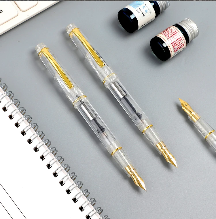 1 шт., 0,38 мм, креативная прозрачная авторучка для студентов, бизнес, авторучка металлического цвета, чернильная ручка, школьные принадлежности