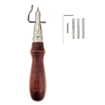 

1Pc Leather Craft Edge Press Kit Adjustable Stitching and Groover Crease Leather Stitching Tool Sewing Tools Accessories
