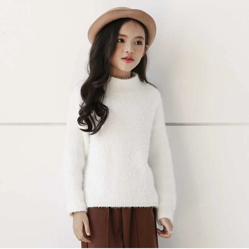 

Spring Autumn Winter Stretch Girls Sweaters Knitted Baby Girls Casual Sweaters Kids Pullover Tops White Sweater For Girl Kids