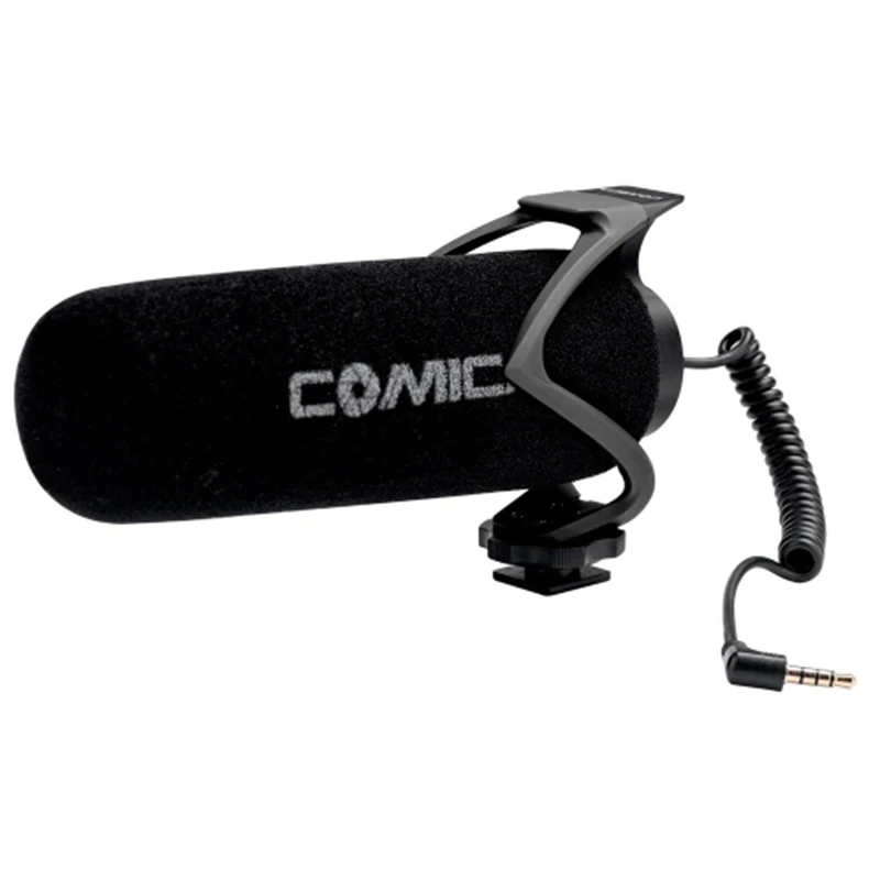 Comica Cvm-V30 Lite микрофон с супер-кардиоидным полярным узором Холодный башмак дизайн конденсаторный микрофон для смартфона камеры черный