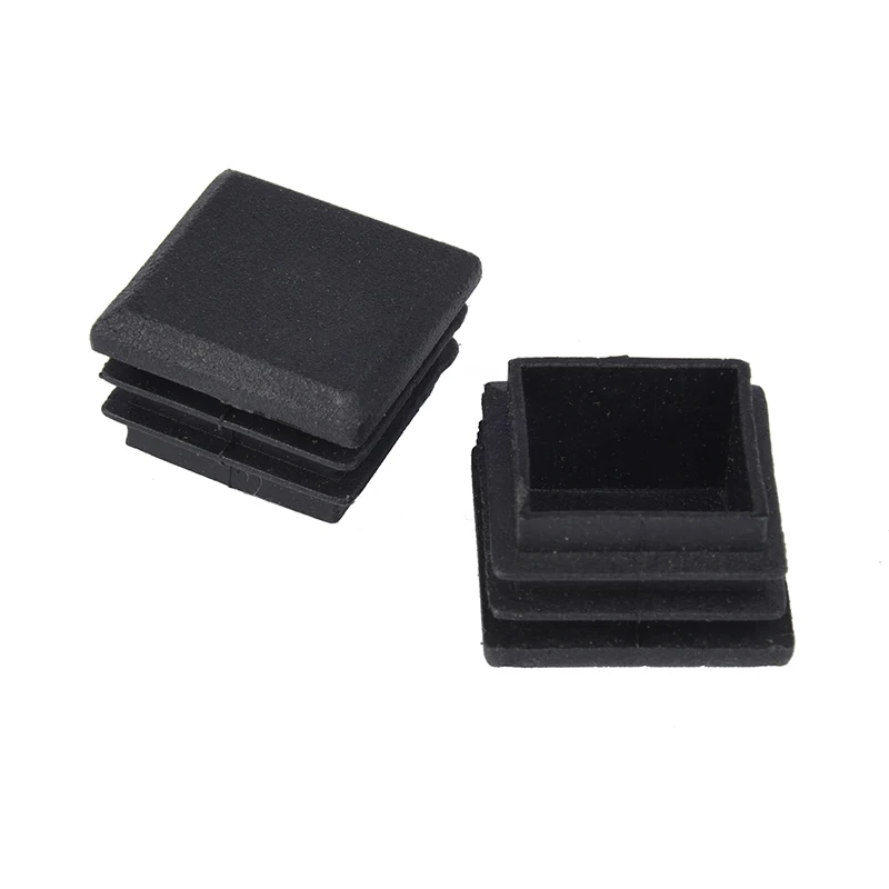 10 Pcs Black Plastic Square Tube Inserts End Blanking Cap 25mm x Promotion | Мебель