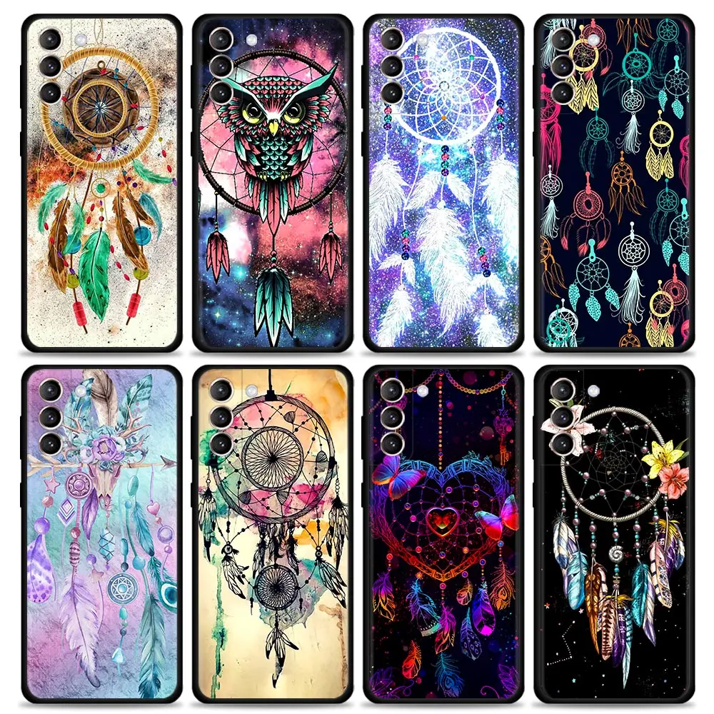 Dream Catcher Custodia Per Smartphone Ad Acquerello Per Samsung S21 Ultra Galaxy S24 S23 S22 S20 Fe S10 Plus Lite Tpu Black Fundas