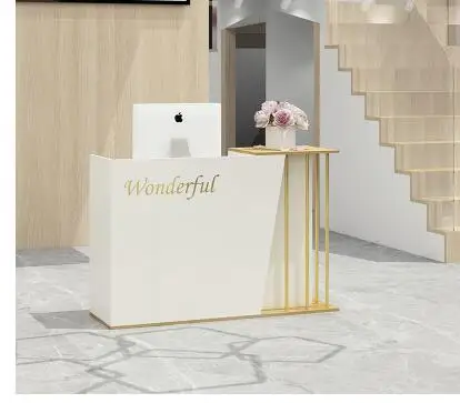 

Small flat front desk cabinet of light luxury cashier shop
