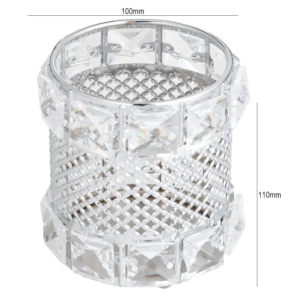 Элегантный Блестящий металлический кристалл кисть для хранения кистей Косметические ручки Коробка для хранения ювелирных изделий для ногтей Органайзер инструмент для макияжа