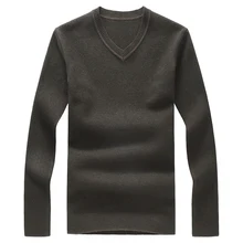 Свитер мужской модный винтажный стиль с v-образным вырезом мужские свитера и пуловеры Повседневный осенний свитер Толстый кашемир M-8XL 7XL