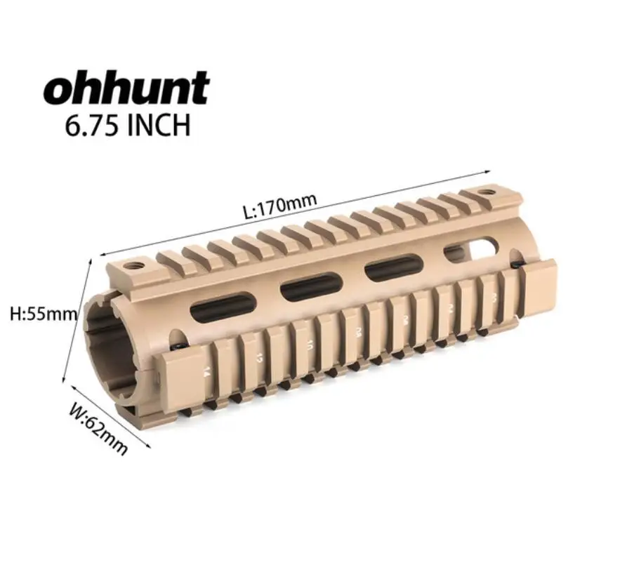 6.75 inch Tan Ohhunt 3,9" 6,75" Длина карабина 2 шт. падение в Quad Rail регулируя системы Черный загар Охота Тактический AR-15 M16 винтовки падение-в - Цвет: 6.75 inch Tan