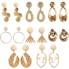 Модные серьги большой емкости, пирсинг, клипсы для ушей, женские большие геометрические серьги из сплава, клипсы, Серьги brincos kolczyki клипса в ухо