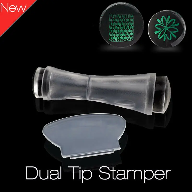 

Dual End Nail Art Stamper Double Head Soft Professional Nail Stamp Clear Silicon