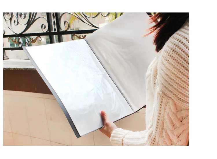 A3 Transparent Info Booklet 8K Drawings Book 8 Open Folder Album of Painting Clip-Painting Storage Bag 40 60 Page Customizable P