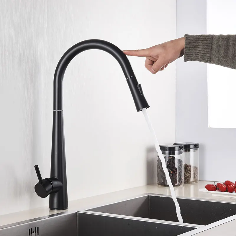 stainless steel kitchen sink FMHJFISD Sensor Kitchen Faucets White Touch Inductive Sensitive Faucets Mixer Water Tap Single Handle Dual Outlet Water Modes instant hot water tap