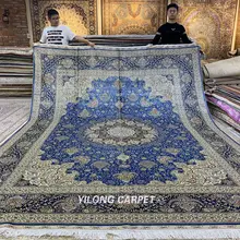 Yilong 9'x12' декоративный турецкий узор hereke шелковые ковры ручной работы(SL195A