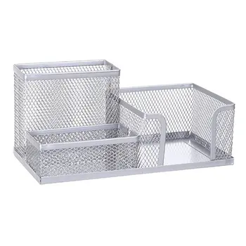 

Creative Metal Pen Holder Pencil File Storage Rack 3 Grid Storage Box Desktop Stationery Organizer escritorio Office accessories