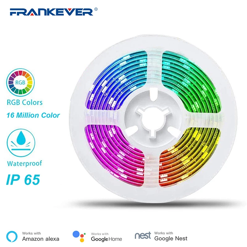 FrankEver 16.4Ft WiFi светодиодный светильник лента IP65 водонепроницаемая 16 миллионов