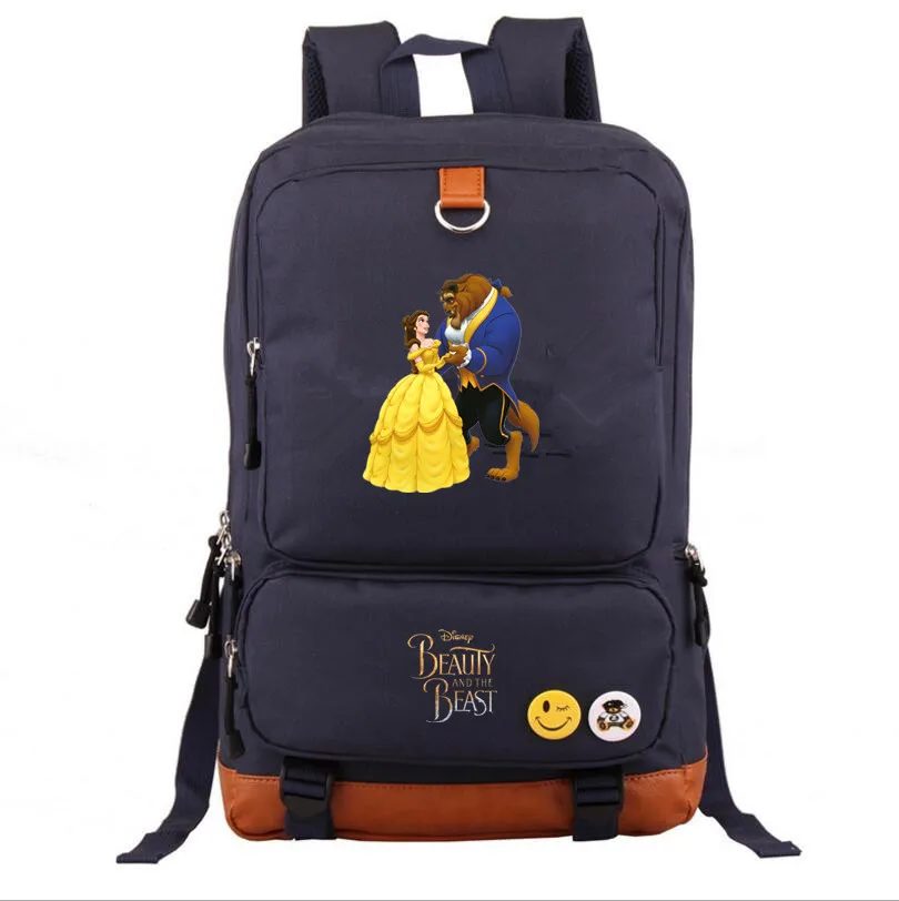 Детская Красавица и Чудовище mochila Печать Рюкзак для подростков школьная сумка дорожная сумка для ноутбука рюкзак - Цвет: E