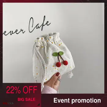 

bags for women 2020 vintage purses luxury designer summer mini korean style Woven handbags Daisy embroidered cherry shoulder bag