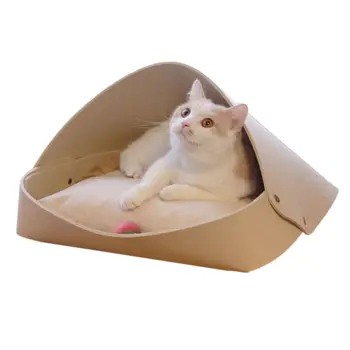 

Felt Cat Bed Cave Nordic Style Detachable Pet Cat Nest Kitten House With Cushion