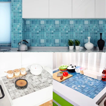 Self Adhesive Wall Sticker Paper Backsplash DIY Kitchen Wall Sticker Mosaic Wall Tile Peel Stick Waterproof Backsplash Wallpaper