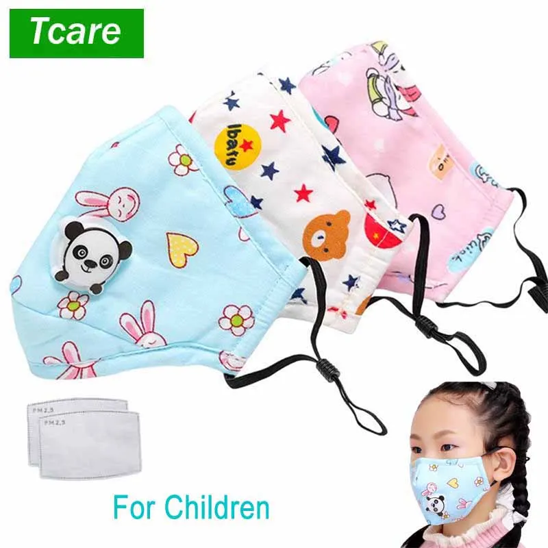 

1Pcs PM2.5 Children Mouth Mask Respiratory Valve Cartoon Panda Thicken Smog Mask Warm Dust Mask Fits 2-10 Years Old Kids