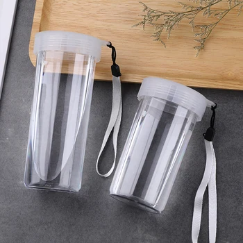 

Transparent Plastic Water Bottle Simple School Eco Friendly Drinking Bottle Lid Sports Sustainable Garrafa Clear Bottles AB50WB