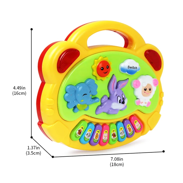 Piano Musical Educativo Animais Brinquedo Som Infantil Bebe Cor