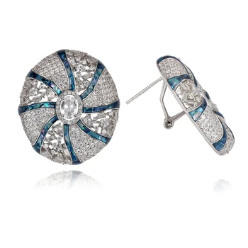 

TIRIM Luxury Oval Abalone Shell Dangle Earrings for Women Full Crystal Zircon Mirco Paved Wedding Drop Earring Fashion Jewelry