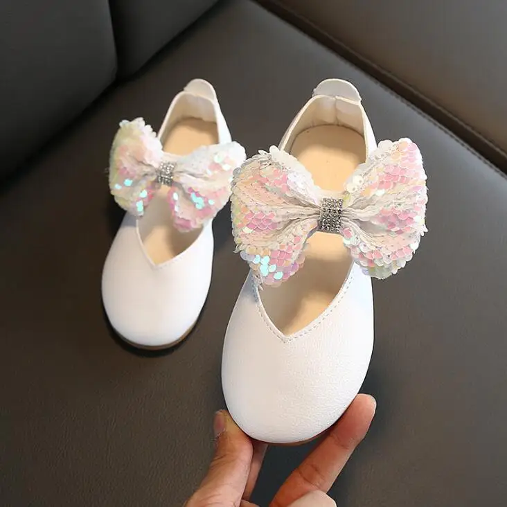 Детская обувь; сезон весна-осень; модные вечерние принцесса обувь лук; детская обувь Mary Jane; Брендовые балетки на плоской подошве для малышей