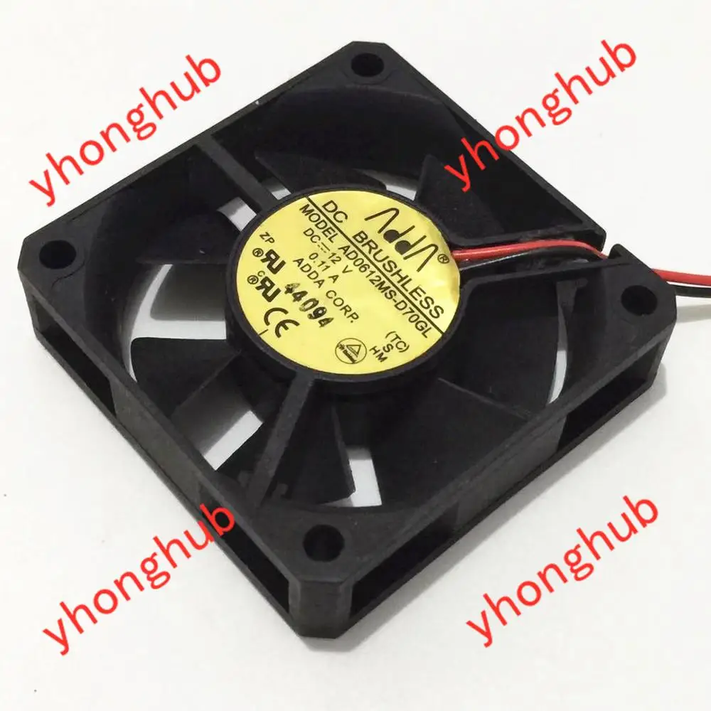 

ADDA AD0612MS-D70GL TC DC 12V 0.11A 60x60x15mm Server Cooler Fan