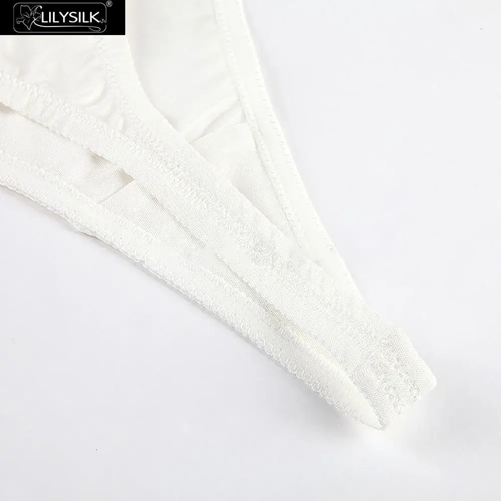 LILYSILK шелковые трусы-бикини сексуальные с кружевом женское нижнее белье трусики женские черные белые
