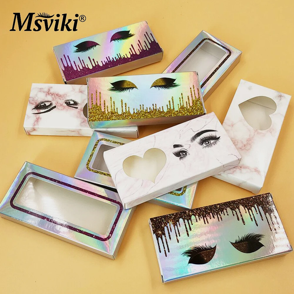 Wholesale 10/20/50/100Pcs Fluffy Fake Eyelashes 25MM Mink Lashes Packaging Boxes Magnetic Thick 5D Eyelash Case Bulk Makeup 4