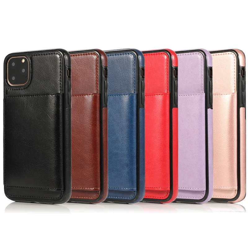 MOESOE For iPhone 11 Pro XS MAX XS XR Leather Card Pocket Back Wallet Stand Case Cover For iPhone 10 8 7 Plus 6 6s Plus