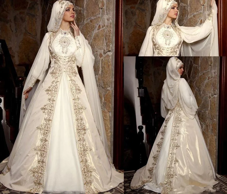 Скромная одежда, свадебные платья в арабском мусульманском стиле с длинным рукавом и высоким воротом, роскошное бальное платье для невесты с вышивкой бисером