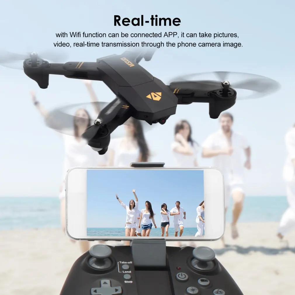 VISUO XS809HW Радиоуправляемый Дрон 2,4G складной FPV селфи RC Квадрокоптер с 720P широкоугольной камерой удержание высоты с тремя батареями z