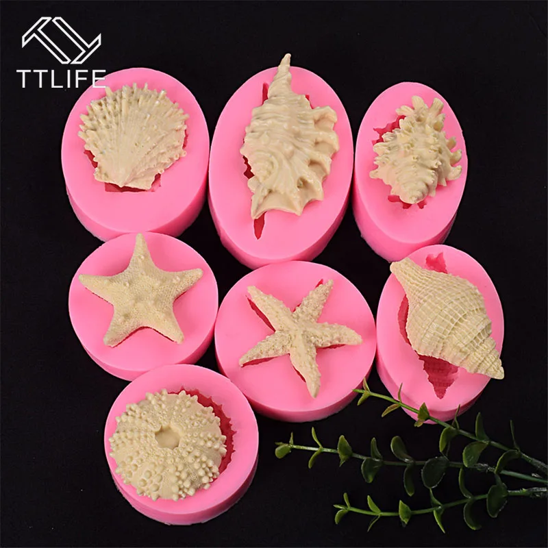 TTLIFE Sea Shell Форма силиконовые формы для пирожных Fondant Gumpaste для шоколада конфет мыла торт украшения инструменты Fimo глины