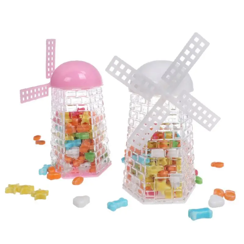  6Pcs Kids Infant Windmill Design Candy Gift Container Bottle Jar Decor Baby Shower Wedding Gift Dec