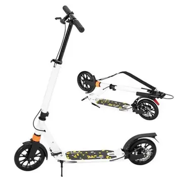 

Scooter Skateboard For Adult&Teens 3 Height Adjustable Easy Folding Double Shock Absorber White