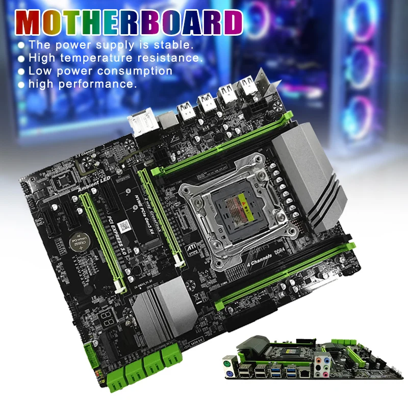 

X99 Motherboard DDR4 M.2 4 Channel Stable for I7 E5-V3 E5-V4 64G Ram N D7S8 SGA998
