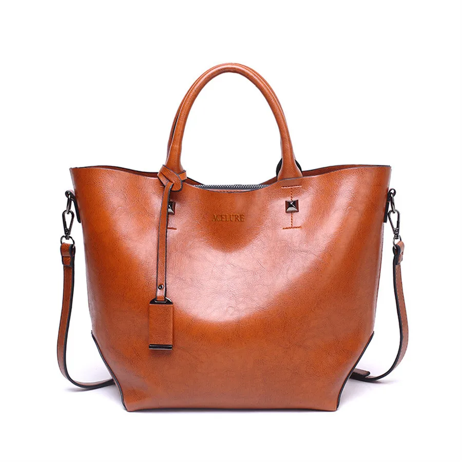 

LANZHIXIN Women Bucket Bag Oil Wax Women Leather Handbags Big Tote Famous Brands High Capacity Female Shoulder Bag Crossbody Bag