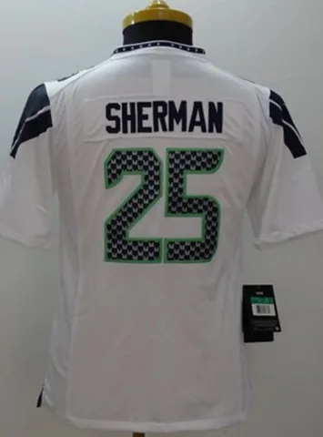Зеленый Youth Seattle s#3 Russell Wilsons#12 Fan#24 Marshawn Lynch детская темно-синяя футболка - Цвет: Зеленый