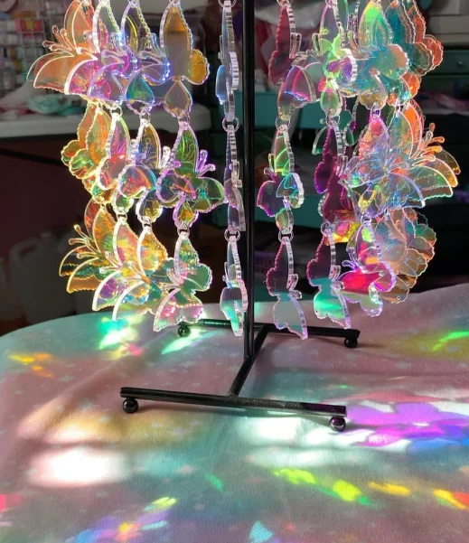 

1pcs Iridescent Butterfly Suncatcher:Hanging Crystals, Window Prisms, Car Rear View Mirror Charm, Iridescent